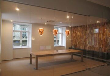 skleněná příčka čirá office